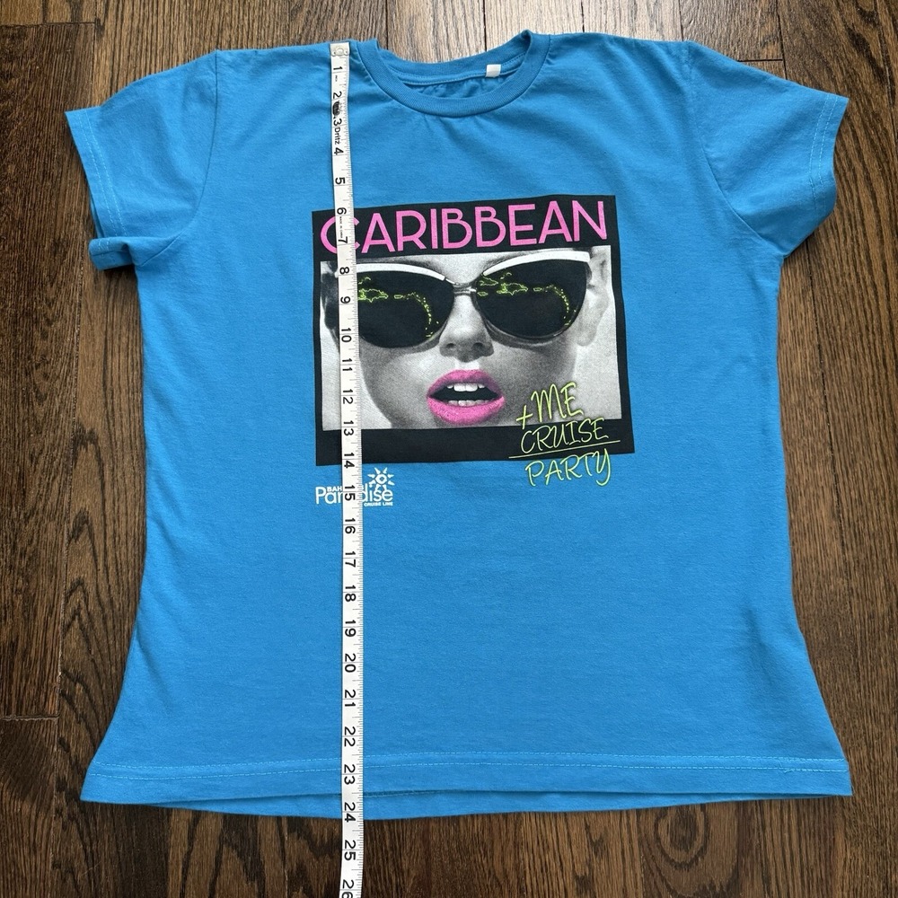 Women's Caribbean Bahamas paradise Blue Large cruise T-shirt Vacation Summer Tee - Picture 6 of 9